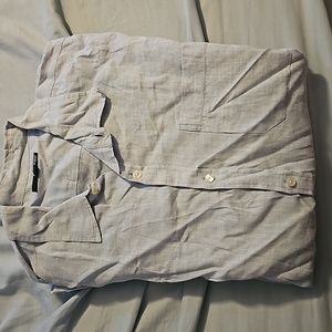 Baby blue men's linen murano pocket button down sized large